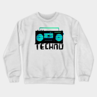 Music Vintage Techno Radio for Techno DJ Crewneck Sweatshirt